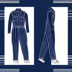 dark blue striped overalls image
